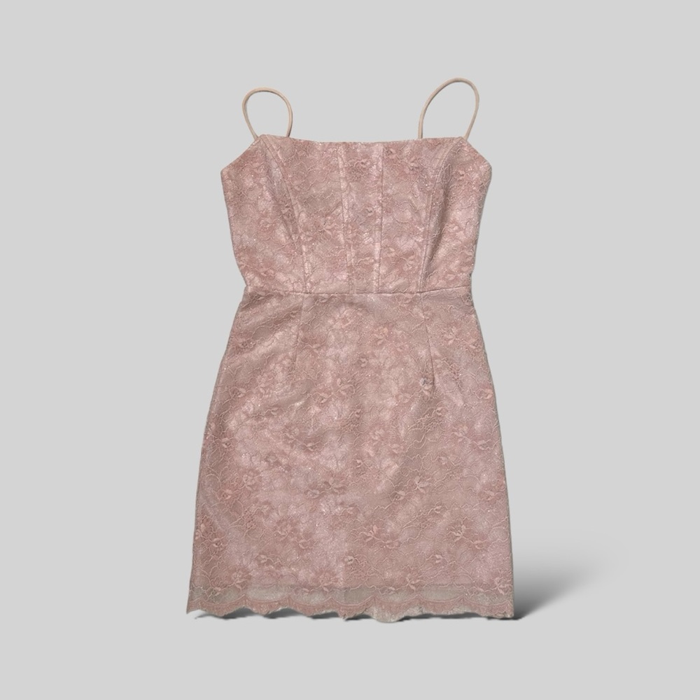 Pink Lace Mini Bodycon Dress